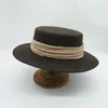 Bérets café plaisancier chapeaux pour femmes chapeau d'hiver FlatWool Fedora avec bande danse fête scène Performance dames