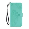 Custodie a portafoglio in pelle di moda per Samsung S24 Ultra Plus A55 A35 Xiaomi Redmi Note 13 Pro Plus 4G 5G 3D Gufo Fiore Stampa Pizzo Night Bird Porta carte Flip Cover Pouch