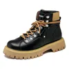 Laarzen Ontwerp Herenmode Motorfiets Originele lederen schoenen Feest Nachtclub Jurk Cowboy Tooling Platform Enkel Botas Mans