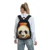Sac à dos Panda étudiant crayon Art coloré dessin animé impression sacs à dos Polyester jolis sacs d'école université sac à dos de créateur