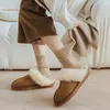 Meias femininas inverno cor sólida engrossado quente lã de caxemira moda japonesa harajuku meias