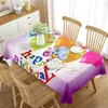 Table Cloth Happy Birthday Theme Tablecloth Gift Cover Rectangular For Dining Room Banquet Kitchen Outdoor Decor