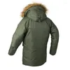 Men's Down Winter Puffer Men Long Coat Fur Capy Chaqueta de algodón con bombardeos espesos Abrigos