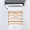 Projektant Luksusowe paski Dekoracja do Apple Watch Iwatch Galaxy Watch 4 klasyczny 3 -pasmowy diamentowa biżuteria urok bransoletki silikonowe paski akcesoria designerxzmaxzm