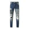 Classico ricamo stampato jeans da uomo firmati moto buco denim di lusso moda uomo street wear uomo pantaloni firmati jeans da donna