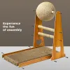 SCRACKERS L Cat de forme de chat Scratcher élégant chat vertical Scratching Post avec chat Scratch Ball Scratchproofing Sisal Cat Scratcher Toy