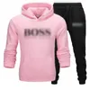 BOS nouvelle marque survêtement pulls à capuche de mode pour hommes vêtements de sport ensembles trois pièces de laine à capuche épaisse + pantalon + sweat costume de sport