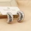 Pendientes de aro de acero inoxidable para mujer, aretes de gota de agua, Patrón En Espiral, joyería de lujo creativa y versátil