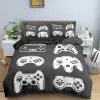 Set adolescentes videogames edredom edredão capa King gamepad controlador conjunto para crianças meninas garotas jovens jogos de cama de poliéster conjunto pura cortinas