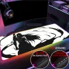 Kuddar stora anpassade ichigo nav mus pad personaliserad 4 port USB -spelmusepad rgb blekmedel zangetsu glödande playmat med LED -bakgrundsbelyst