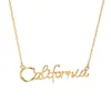 Top sieraden verkopers S925 Sterling Sier 18K Gold Personalised Engelse brief Californië Pendant ketting4055967