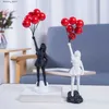 Other Home Decor Banksy Balloon Girl Modern Home Decor Living Room Desk Sculpture Figures Art Release Balloon Girl Resin Craft Gifts Q240229