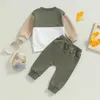 Комплекты одежды для маленьких мальчиков, штаны, комплект контрастного цвета, толстовка с длинными рукавами и спортивный костюм для бега