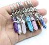 car dvr Keychains Lanyards Fashion 26 Letter Key Rings Natural Stone Pendant Keychain Rose Quartz Stones Crystal Lover Chains Accessories Dhb43