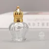 15ml coroa vintage perfume garrafa de vidro vazio rolo de óleo essencial garrafa cosmética dispensador de líquido rolo na amostra de garrafa