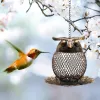 Mangeoire à oiseaux en plein air, outil d'alimentation automatique en métal, mangeoire à oiseaux suspendue, alimentation à écrous, support distributeur à trous multiples, récipient de nourriture