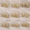 Kolczyki obręcze modne koraliki geometryczne dla kobiet złoto kolor 316L biżuteria ze stali nierdzewnej Prezenty urodzinowe