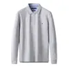 Hilfigers T-Shirt Designer Luxury Fody Men Top-Qualität Spring Polo Shirt Business Langarmer Herren Polo Shirt reines Baumwollhals T-Shirt Fashion Classic Polo