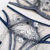 BH's Sets Ellolace Bloemen erotische lingerie Fantasie ondergoed Sexy kant transparant borduurwerk Push-up Luxe intiem