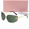 Luxury Designer Sunglasses for Women Summer Sunglass Frameless Curved Lenses Sun glass Beach Goggle Adumbral Outdoor Driving Eyeglasses