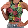 Dames Tanktop Polynesische tribal Hawaiiaanse totem tattoo Hawaii prints Dame Sexy Blauw Crop top Comfort Informeel Strand Slim-fit Mouwloze tanktop