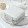 Jewelry Pouches PU Ring Box Portable Earring Necklaces Watch Display Organizer Case Travel Zipper Bracelet Storage Drop