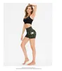 AL Damessport Yoga camouflageshorts Fitness Hoge taille Slank Sneldrogend Ademend Hoge elasticiteit Nylon Materiaal Broek Dames