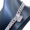 Bijoux fins Hip Hop glacés, 13mm de largeur, plaqué or S925, chaîne à maillons cubains en diamant Vvs Moissanite