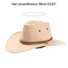 BERETS MÄNS SOMMER SUN HAT SOLID FÄRG COOL WESTER COWBOY PLAN PEACKED CAP STOR ROPE KNIGHT