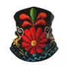 Sjaals Vlinders en een rode bloem Mexicaans borduurwerk Warme sjaal Unisex Neck Gaiter Winter Hoofdband Wrap