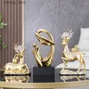 Autre décor à la maison Ornements en céramique créatifs Corps humain abstrait Sculpture géométrique dorée Figurines décoratives Accessoires de décoration de la maison Q240229