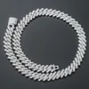 Iced Out Chains For Men Miami Cuban Link Necklace Diamond Micro Paved CZ Gold Silver Chain Fashion Hip Hop Jewelry2290