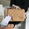 Çantalar tasarımcı kadın çanta çanta omuz crossbody lüks cüzdanlar siyah akşam çantaları 20cm 10a flip-üst toka tasarımı gerçek iki zincir renk mevcut cüzdanlar