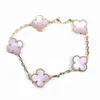 Gioielli firmati Bracciale di lusso Catena a maglie VCF Caleidoscopio Bracciale in oro 18 carati Van Clover con cristalli scintillanti e diamanti Regalo perfetto per donne e ragazze 3MCN