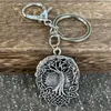 Keychains Retro Tree Of Life Keychain Viking Triskelion Triskele Spiral Knot Symbol Amulet Jewelry Accessories Craft Supplies