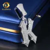 Custom Iced Out 925 Silver Moissanite Pendant Initial Letter Pendant Hip Hop Crown Letter k Pendant Necklace