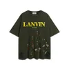 Fashion Brand New lanvis Alphabet Print Short Sleeve Speckle Color Dot Fashion Couple T-shirt