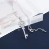 XIUMEIYIZU Neue Mode Schlüsselförmige Aussage Halsketten Für Frauen Schmuck Kupfer Zirkon Strass Schlüssel Charme Anhänger Halskette246j