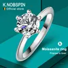 Knobspin Originele 925 Sterling Zilveren Ring Diamanten met Certificaat Fijne Sieraden Bruiloft Verlovingsringen voor Vrouwen 240226