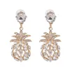 Qiaose Crystal Rhinestone Pineapple Dangle Drop Earrings for Women Fashion Jewelry Boho Maxi Collection Earrings Accessories1238l