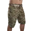 Men's Shorts Men Summer Button Zipper Urban Military Tactical Straight Leg Pockets Solid Camouflage Print Cargo Streetwear