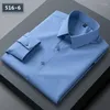 Koszulki mężczyzn Męskie Klasyczne biznes długie rękawie Tatting Traceless Solid Elegancka Formal Shirt swobodna standardowa odzież robocza męska