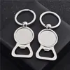 Favor Gublimation Party Blanker Bierflaschenöffner Keychain Metallwärmeübertragung Korkenzieher Key Ring Haushalt Küche Tool 4.23