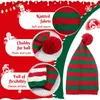 Berets Adulto Natal Chapéu De Malha Elf Santa Beanies Claus Vermelho Verde Listrado Crochet Feliz Feliz Ano