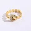 Band Rings Cluster Rings 2024 Fashion Women Elegant Geometric Zircon Inlaid Chick Chain Finger Ring Sexy Party Watch Jewerly 2024 nice