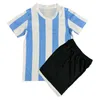 1994 Argentine Kid Kit Soccer Jerseys 1986 Batistuta Maradona Home Away Blue White Football Shirts Courtes uniformes à manches courtes