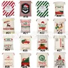 Julpresentväskor Canvas Cotton Bag 39 Styles Santa Sack Drawstring Bag Skicka med havet