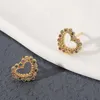 Boucles d'oreilles à clous en cuivre incrusté de Zircon coloré en forme de cœur pour femmes, cadeau doux et mignon pour la saint-valentin