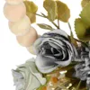 Flores decorativas, guirnaldas de cuentas de madera sintética para interiores, colgante de granja de peonías, boda frontal