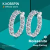 Knobspin 2.6CT D Färgörhänge 925 Sterling Sliver Plated White Gold Hoop Earring for Women Wedding Party Jewelry 240226
